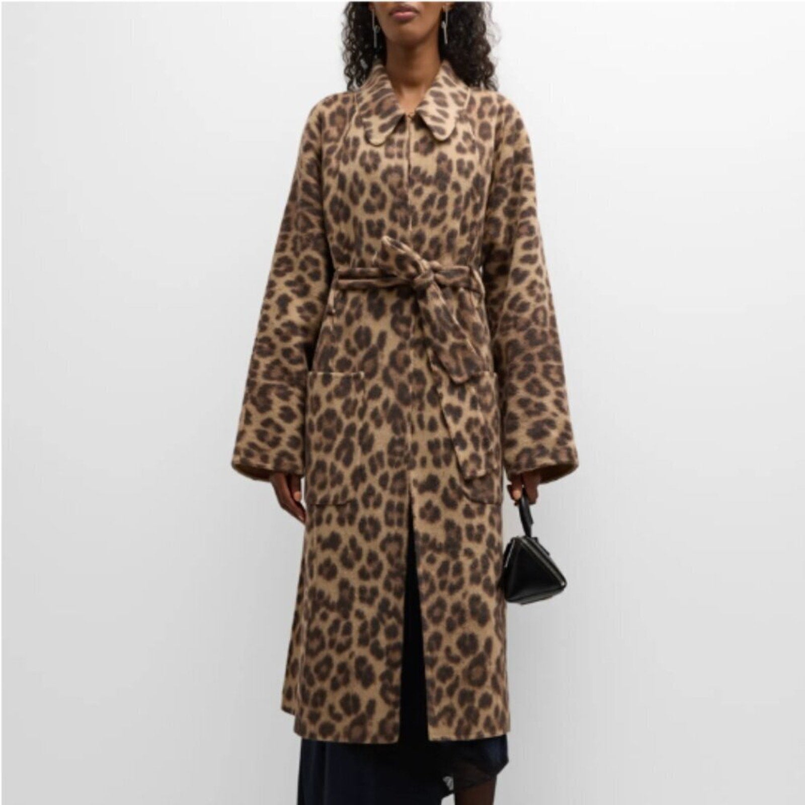 A.L.C. Winslet Cheetah Wool - Blend Belted Coat - A.L.C. Bernardi Collective