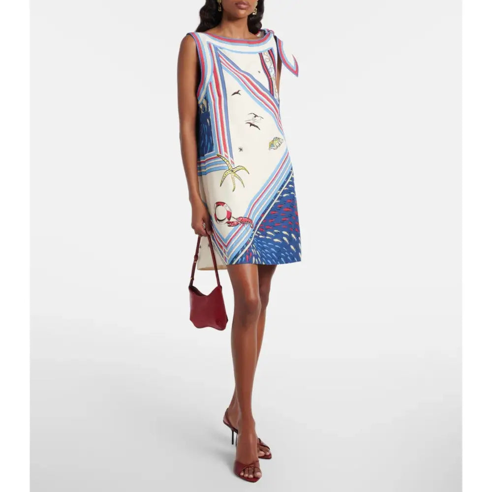 Alemais Apollo bow-detail printed minidress - Dress