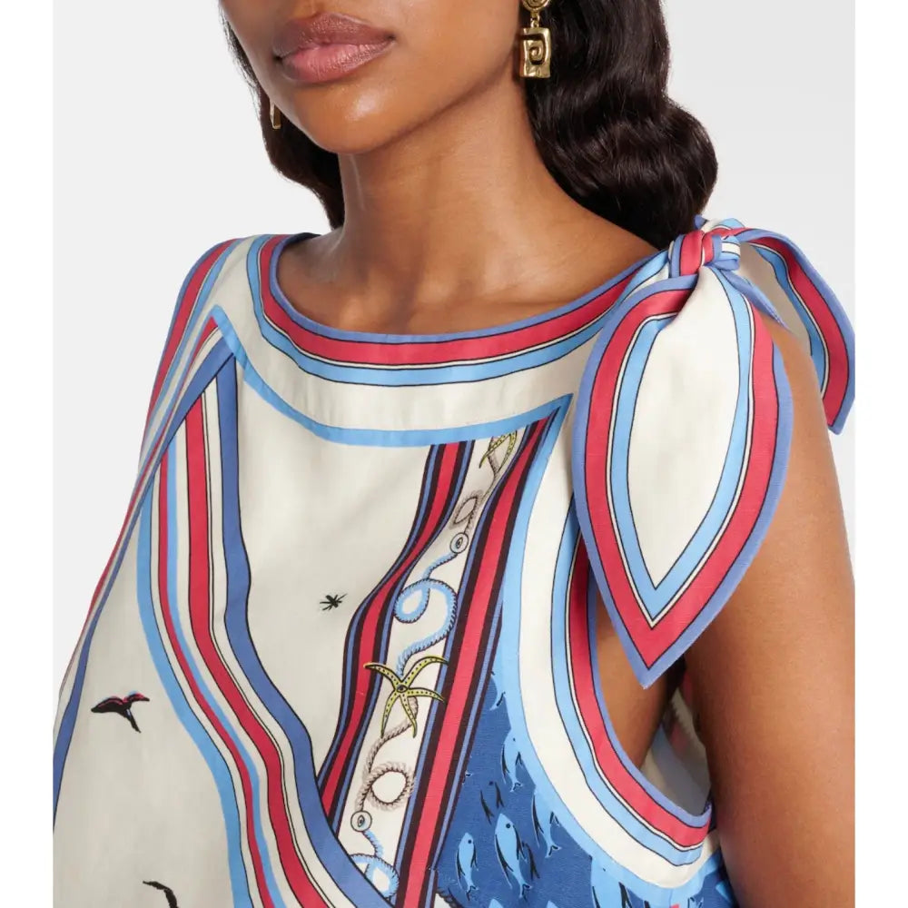 Alemais Apollo bow-detail printed minidress - Dress