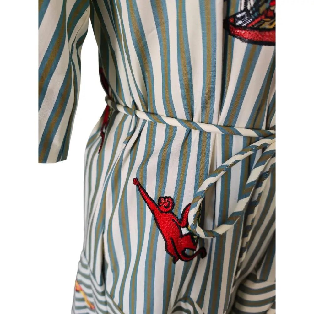 Alemais Bisou Embroidered Shirtdress in Stripe - Dress