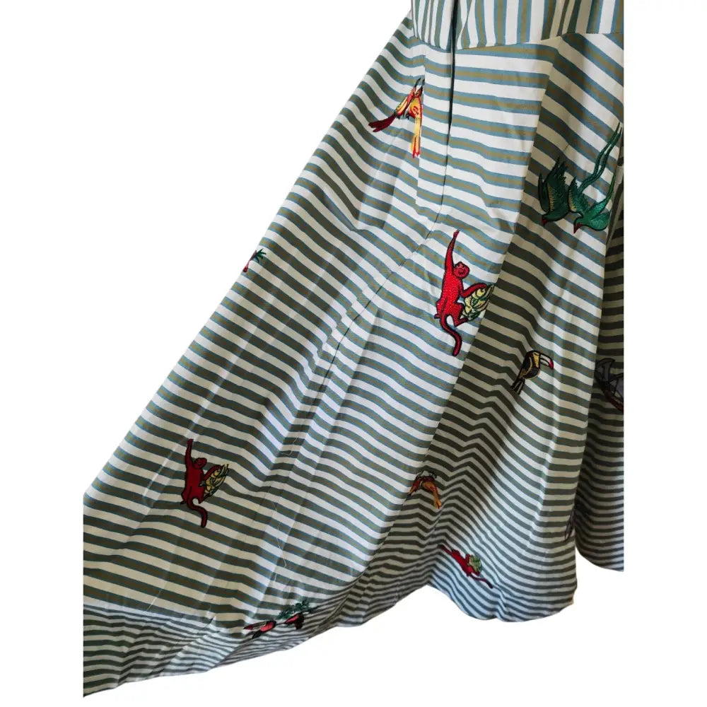 Alemais Bisou Embroidered Shirtdress in Stripe - Dress