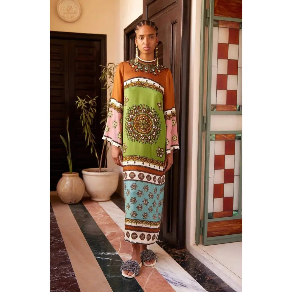 Alemais Contina Silk Midi Dress in Multi - Dress