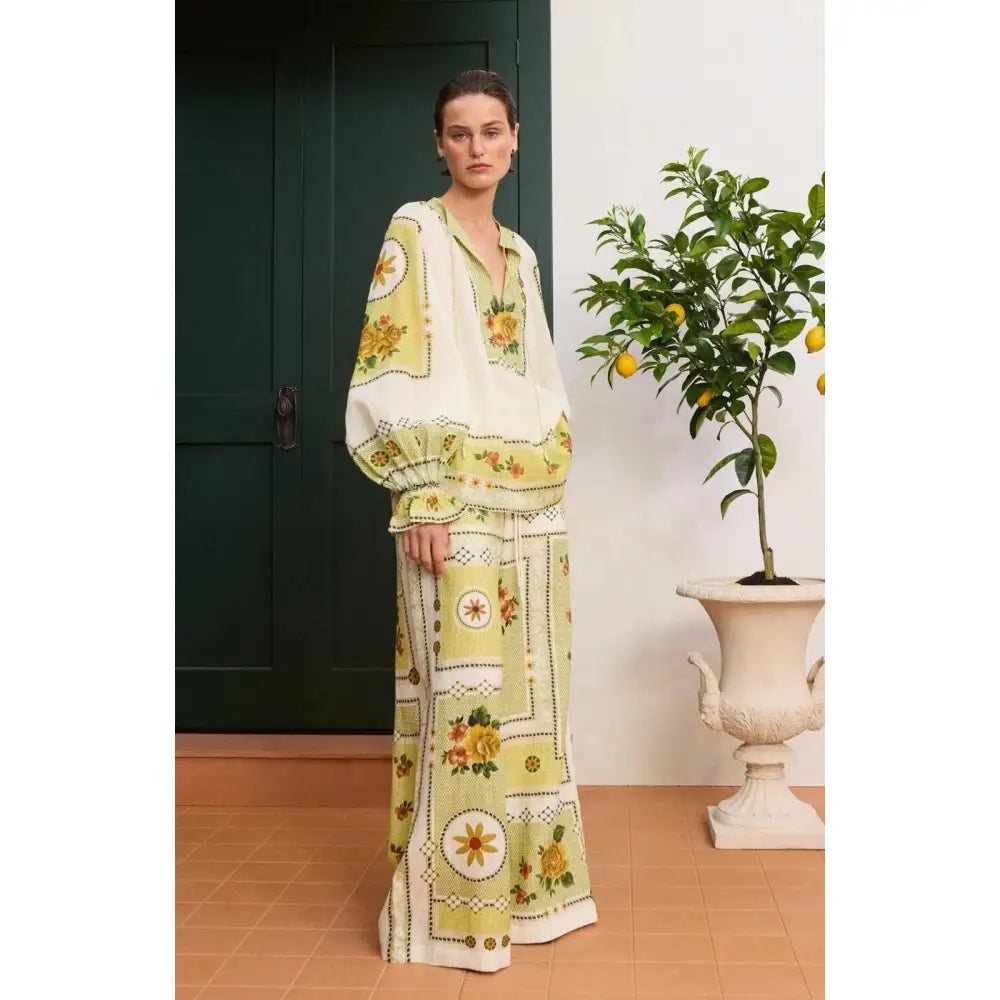Alemais Dixie Wide Leg Linen Pant - Bottoms