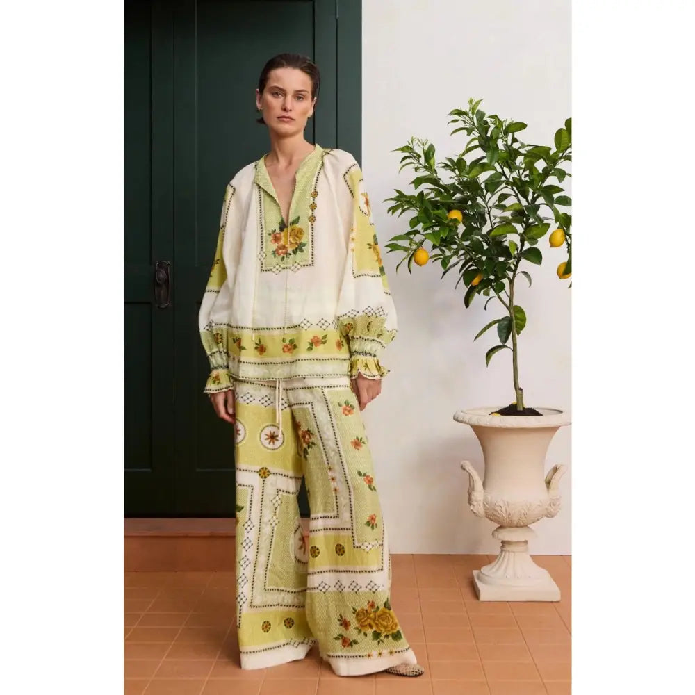 Alemais Dixie Wide Leg Linen Pant - Bottoms