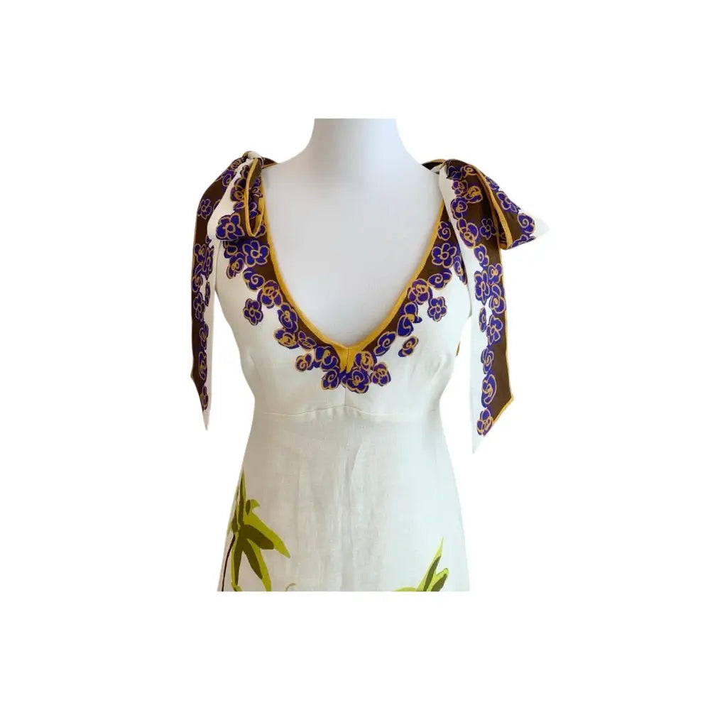 Alemais Island Cove Ballet Day printed linen midi dress - Dress