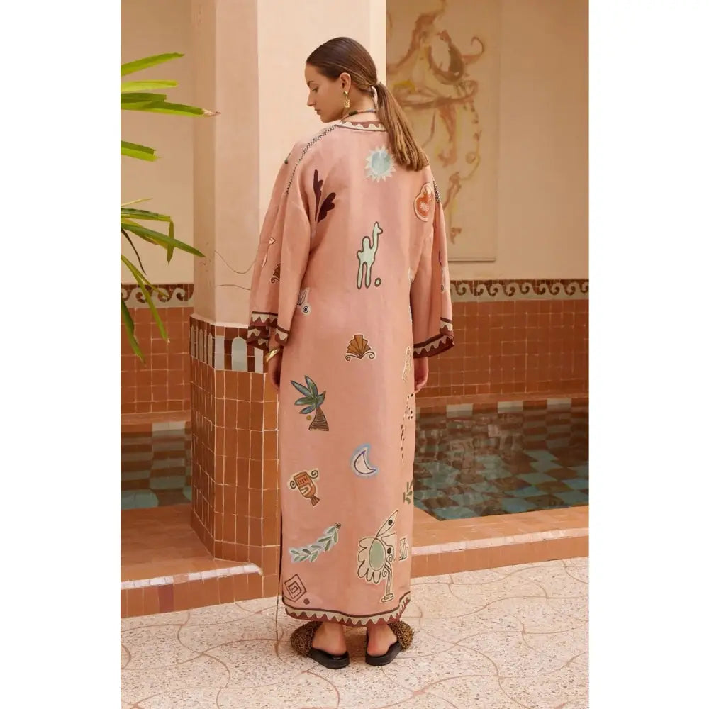 Alemais Linen and silk-blend wrap midi dress - Dress