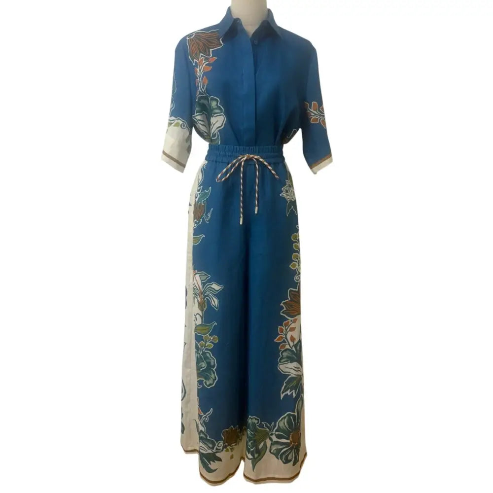 Alémais Luda floral linen palazzo pants - Bottoms