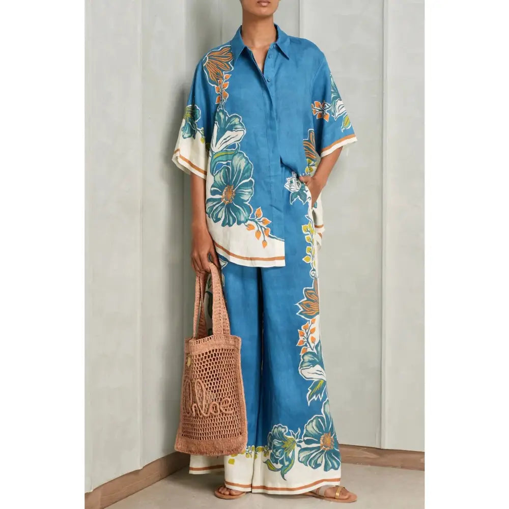 Alémais Luda floral linen palazzo pants - Bottoms