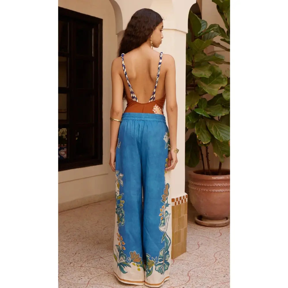 Alémais Luda floral linen palazzo pants - Bottoms