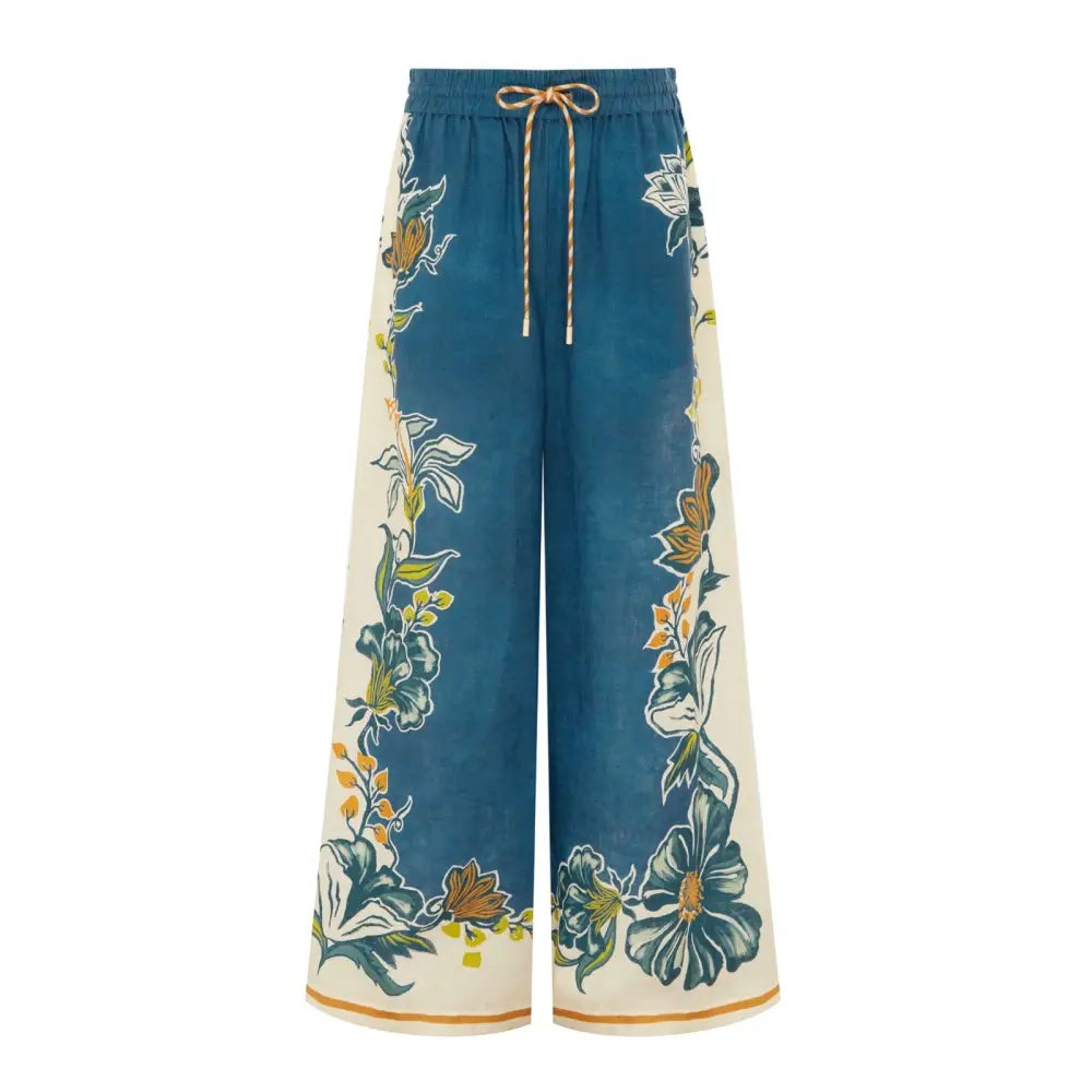 Alémais Luda floral linen palazzo pants - Bottoms