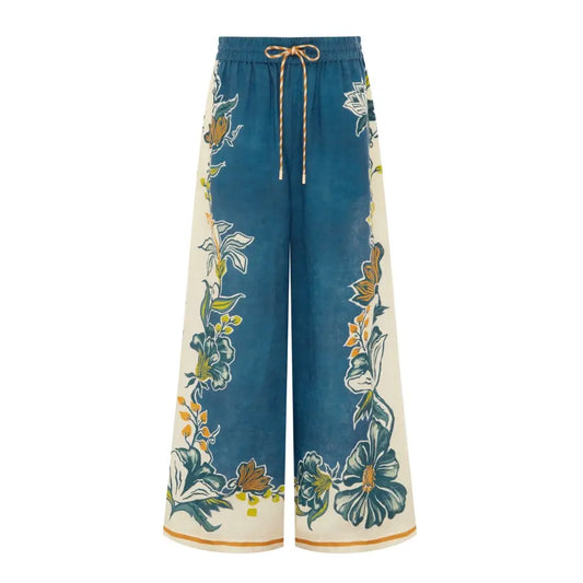 Alémais Luda floral linen palazzo pants - Bottoms