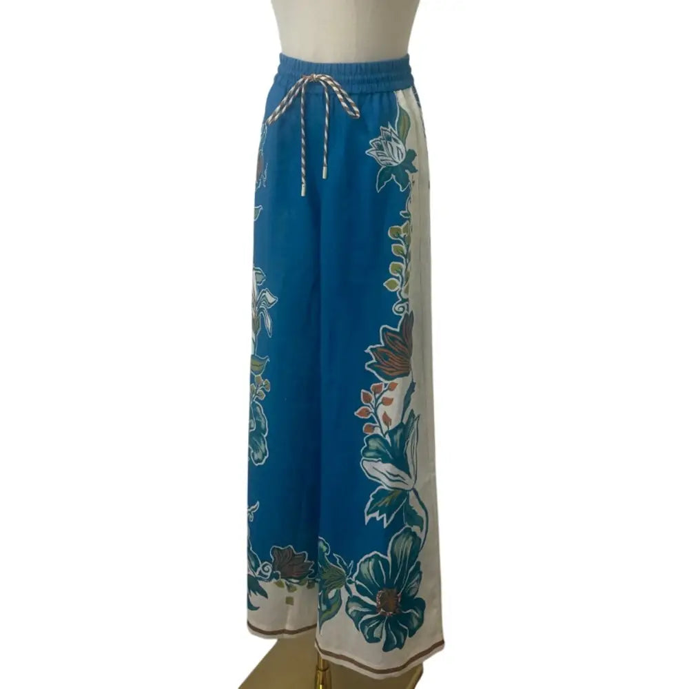 Alémais Luda floral linen palazzo pants - Bottoms