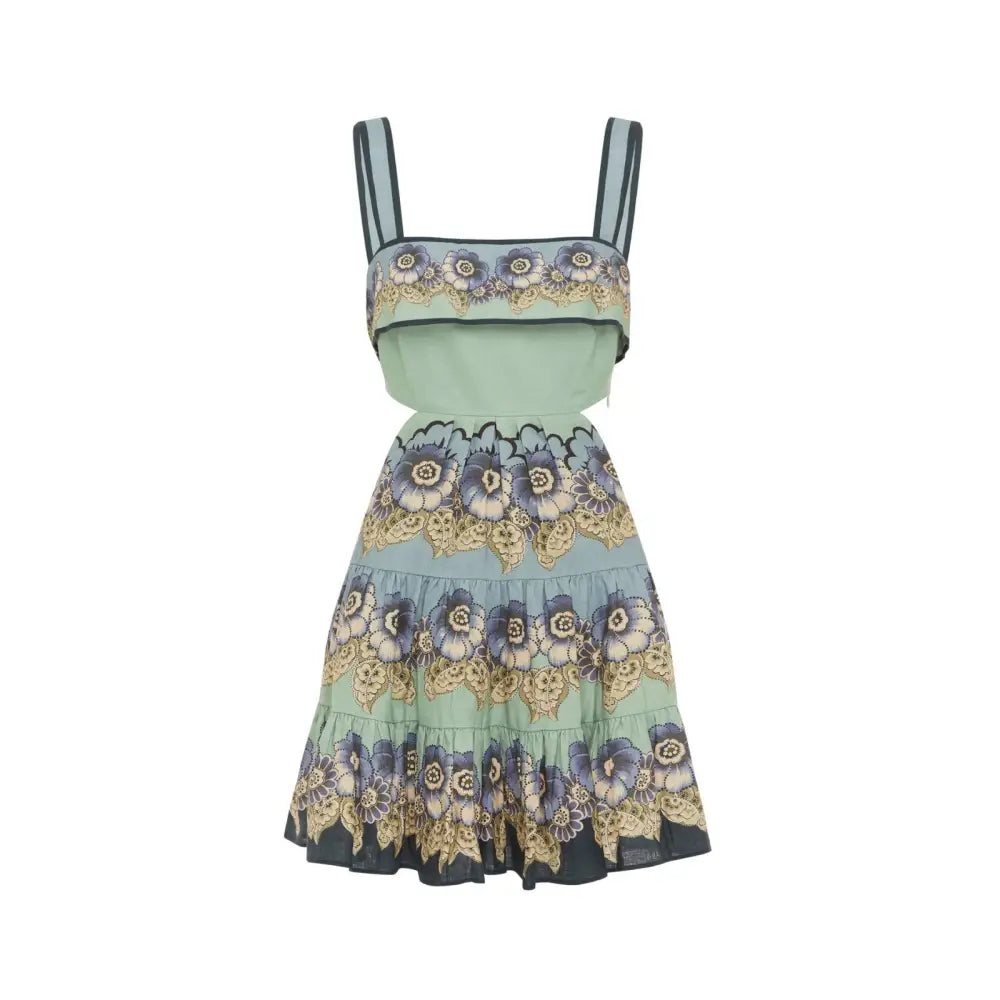 Alemais Madalena Cut Out Mini Dress in Blue