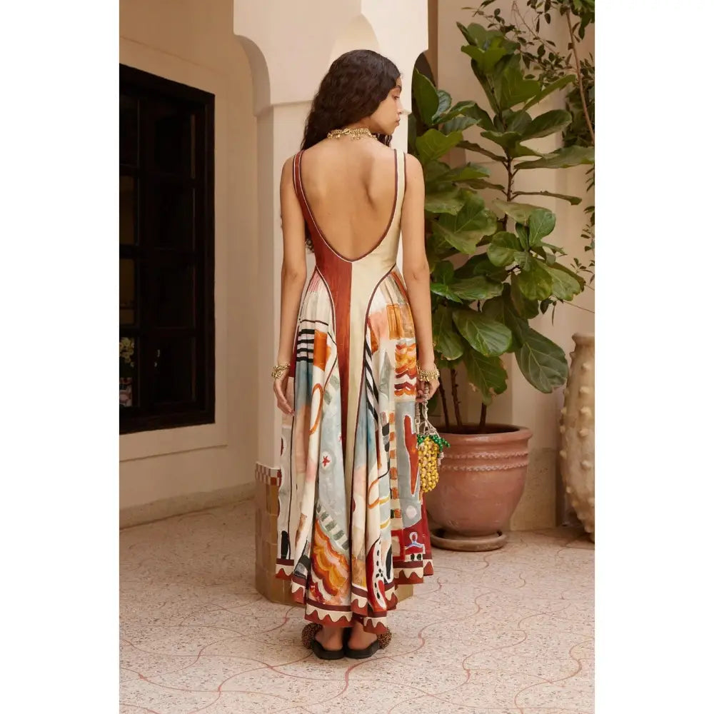 Alemais michelle square neck midi dress - Dress