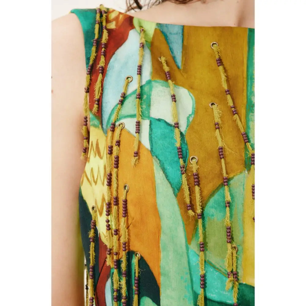 Alemais mokshini beaded fringe mini dress - Dress
