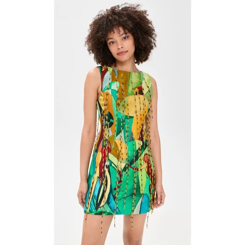 Alemais mokshini beaded fringe mini dress - Dress