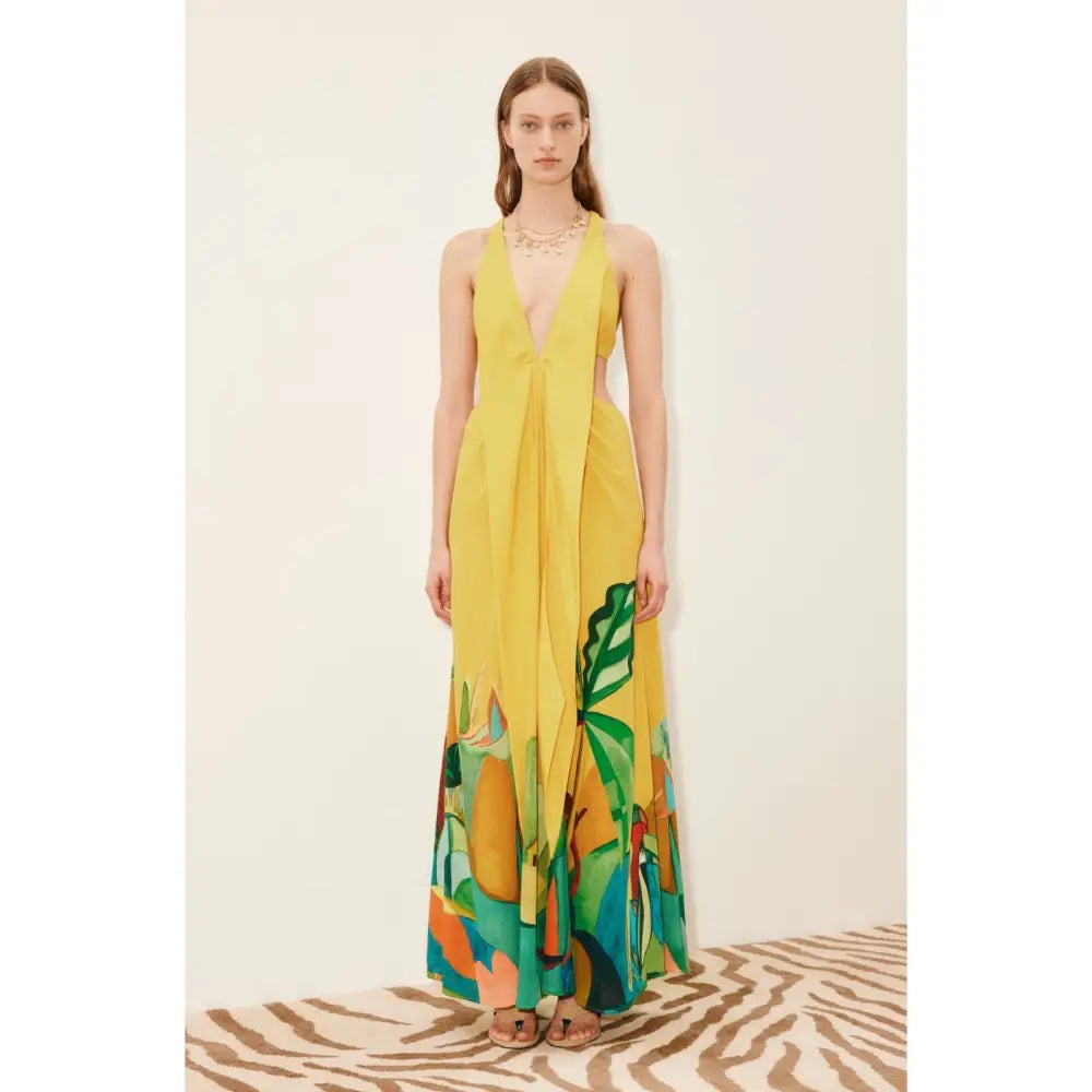 Alemais mokshini silk cut out midi dress