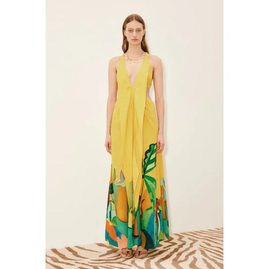 Alemais mokshini silk cut out midi dress