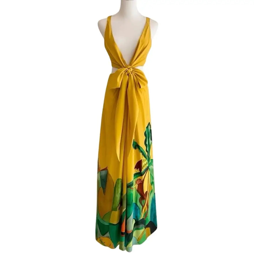 Alemais mokshini silk cut out midi dress