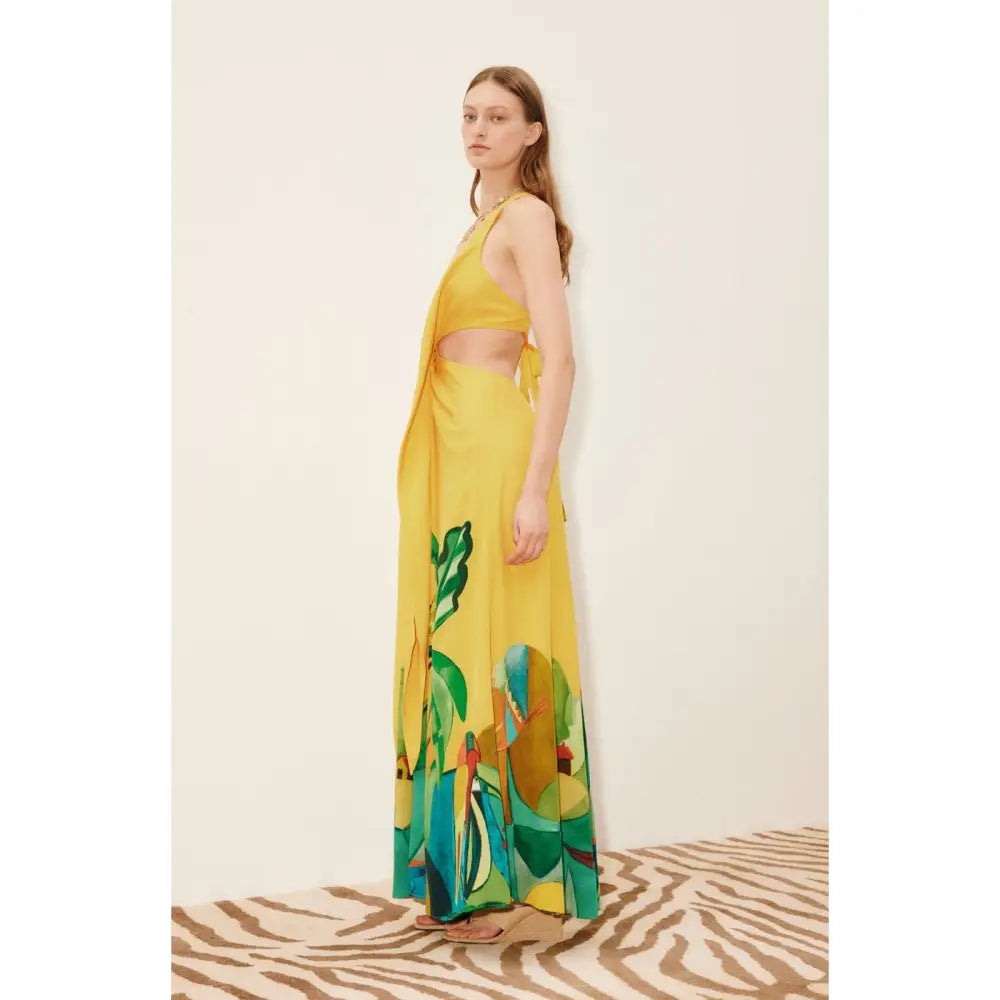 Alemais mokshini silk cut out midi dress