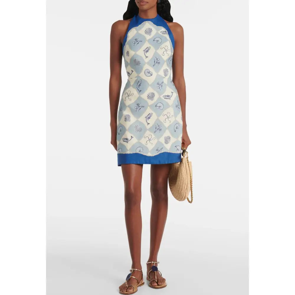 Alemais Pia printed linen minidress - Dress