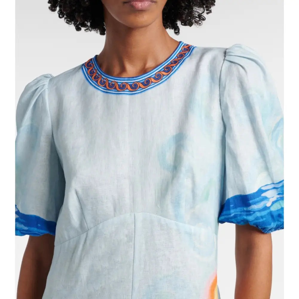 Alemais Printed linen midi dress - Dress