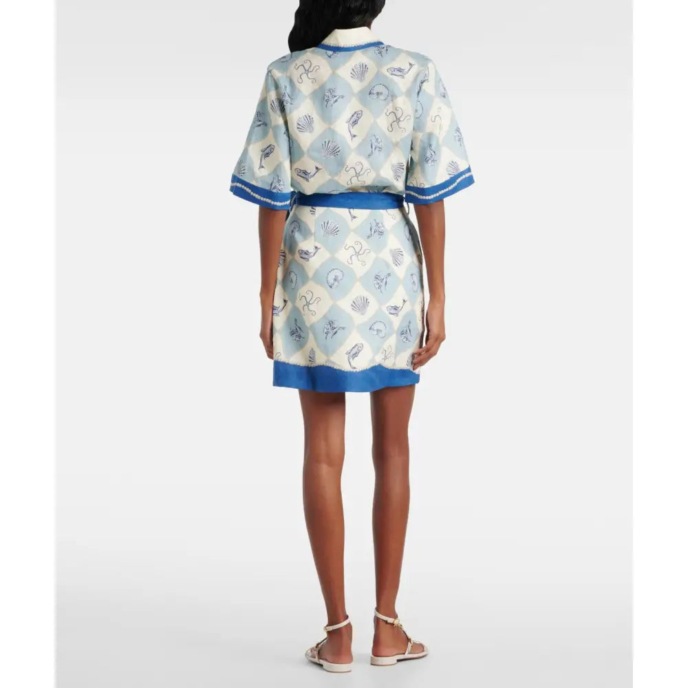 Alemais Printed Linen Shirtdress
