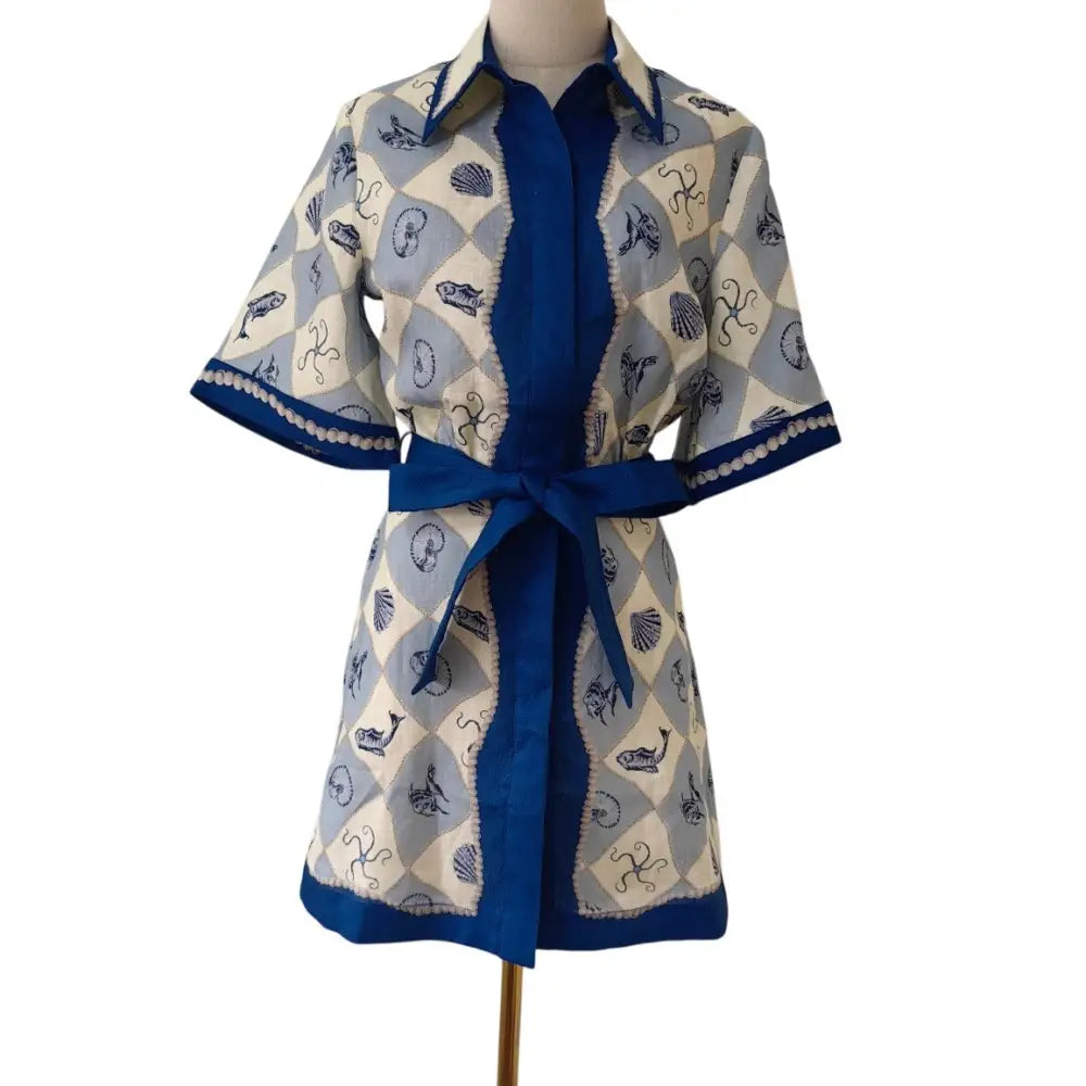 Alemais Printed Linen Shirtdress