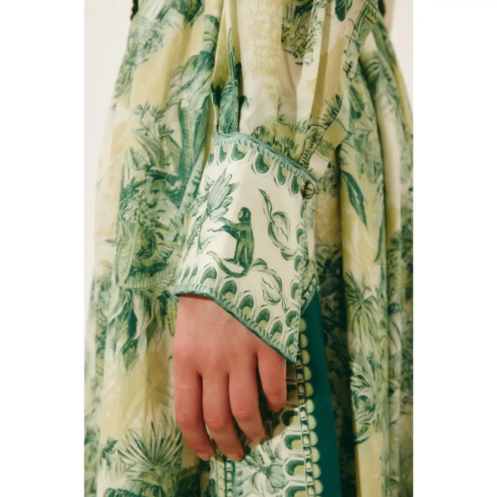Alemais Sara belted printed cotton and silk-blend maxi dress - Dress