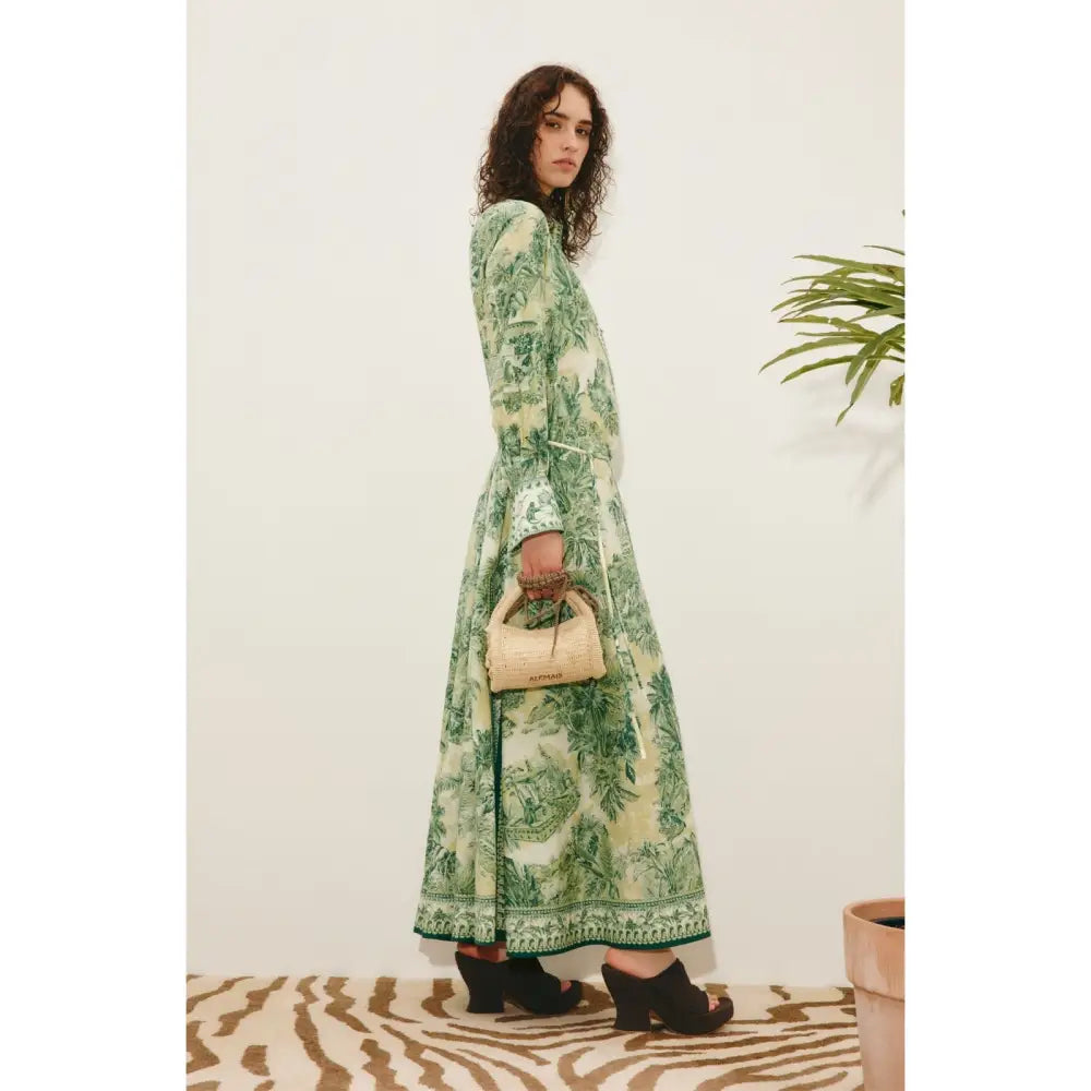Alemais Sara belted printed cotton and silk-blend maxi dress - Dress