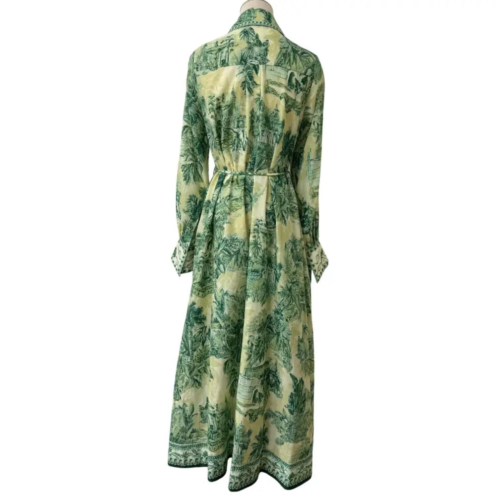Alemais Sara belted printed cotton and silk-blend maxi dress - Dress