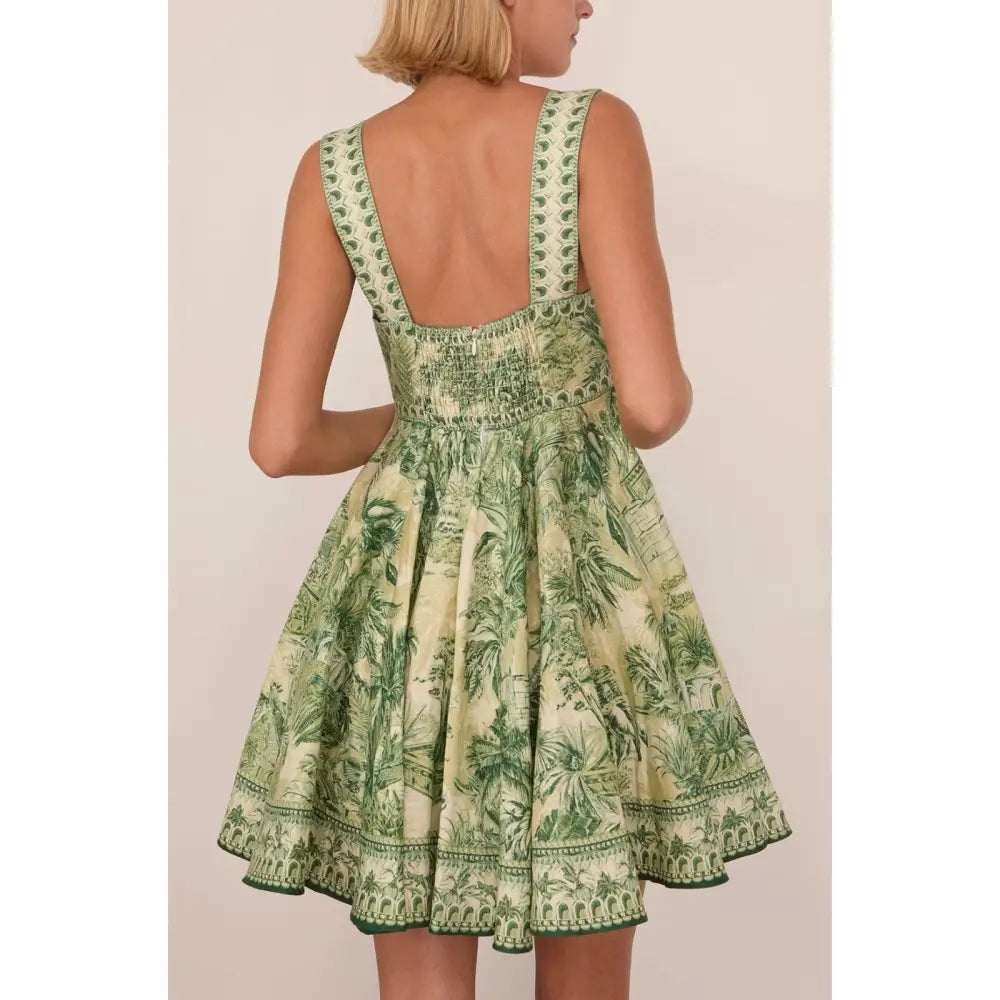 Alemais Sara Mini Twist Sundress in Green - Dress