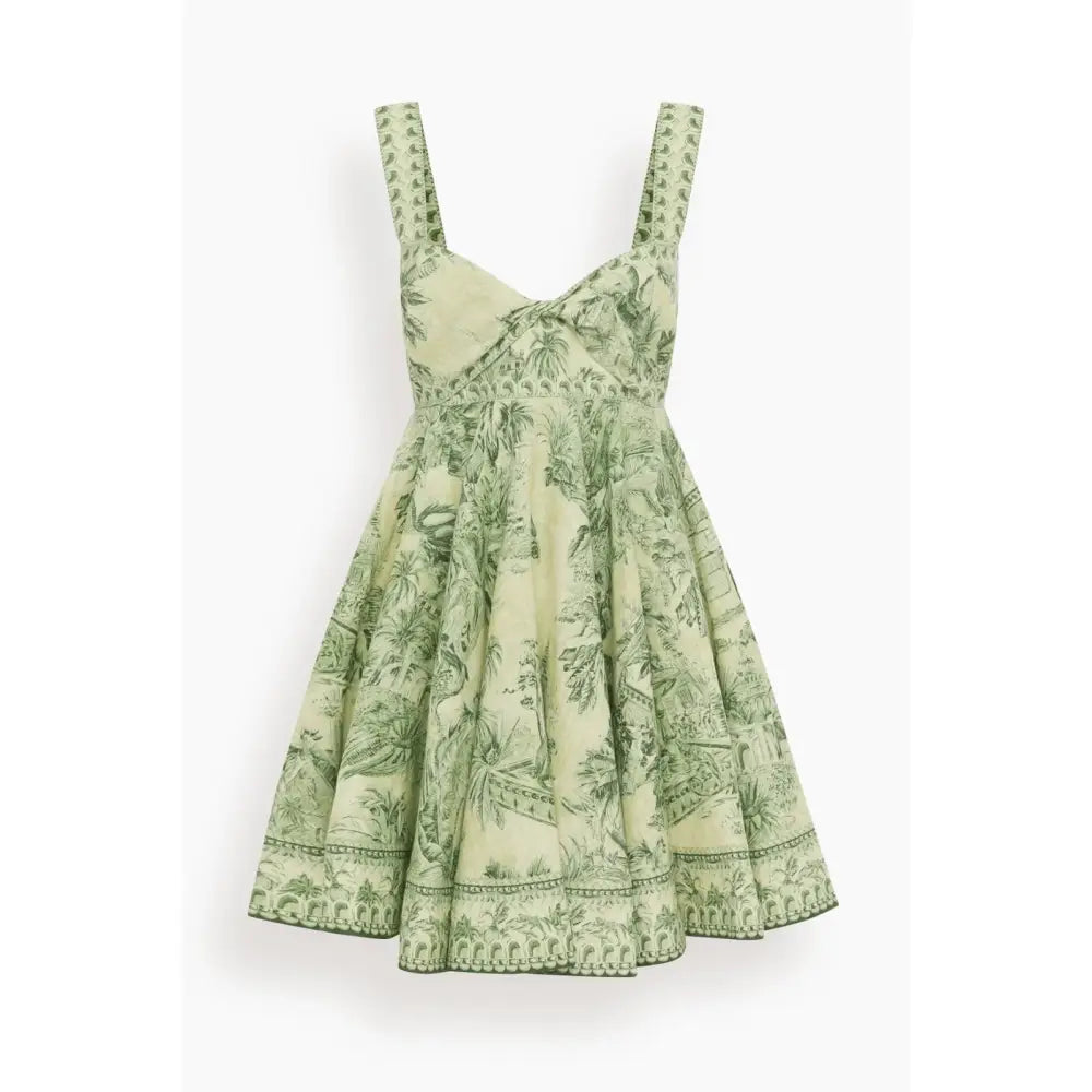 Alemais Sara Mini Twist Sundress in Green - Dress