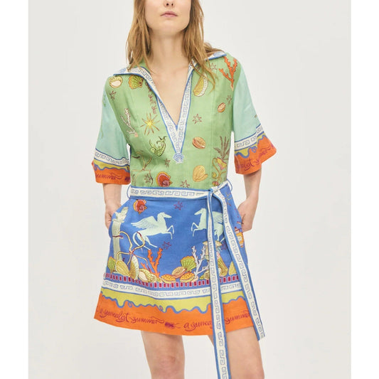 ALEMAIS SURREALIST SUMMER V MINI DRESS