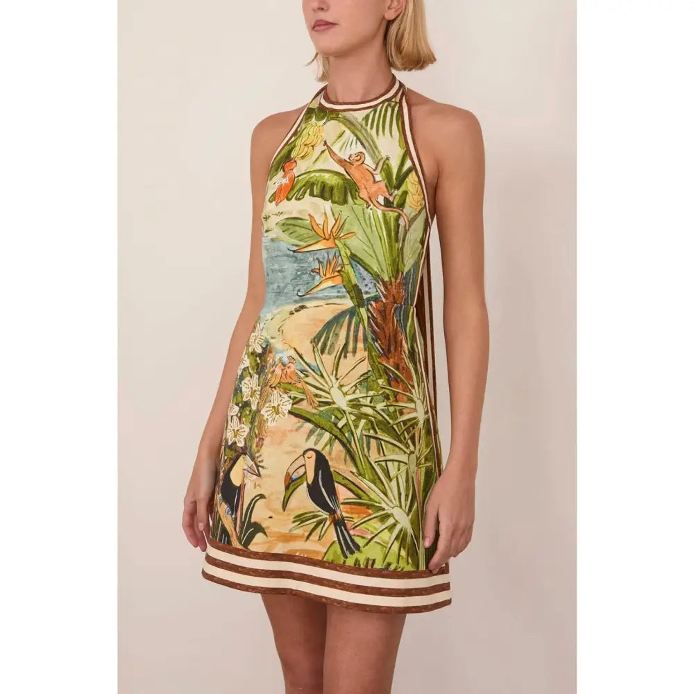 Alemais Toucan Tango Halter Mini Dress in Multi - Dress