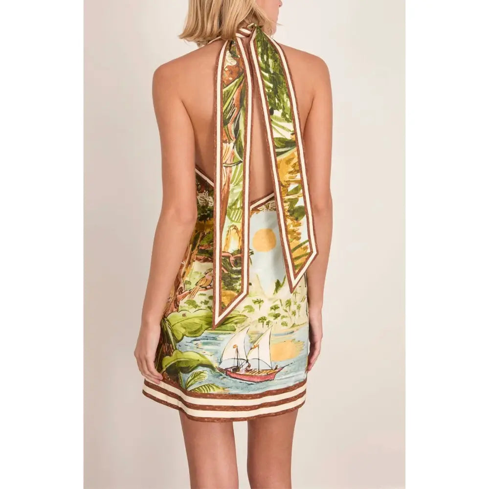 Alemais Toucan Tango Halter Mini Dress in Multi - Dress