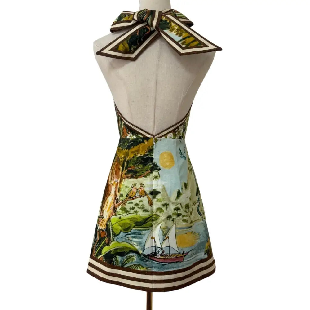 Alemais Toucan Tango Halter Mini Dress in Multi - Dress