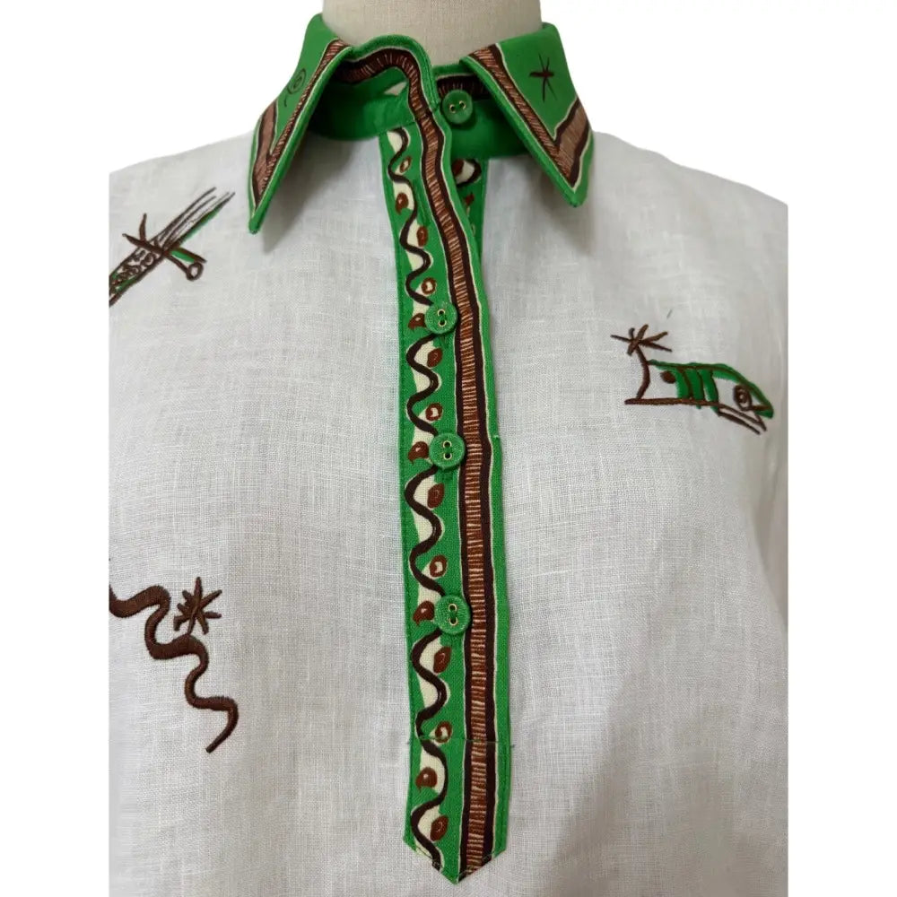 Alemais Wanda Linen Cropped Shirt - Tops