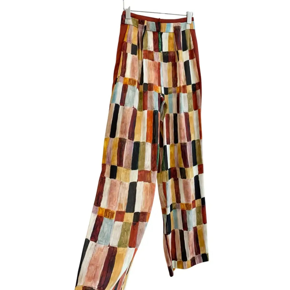 Alémais x LRNCE Marjorelle printed linen and silk palazzo pants - Bottoms