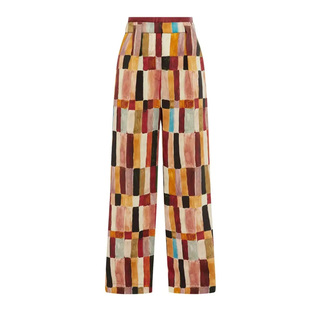 Alémais x LRNCE Marjorelle printed linen and silk palazzo pants - Bottoms