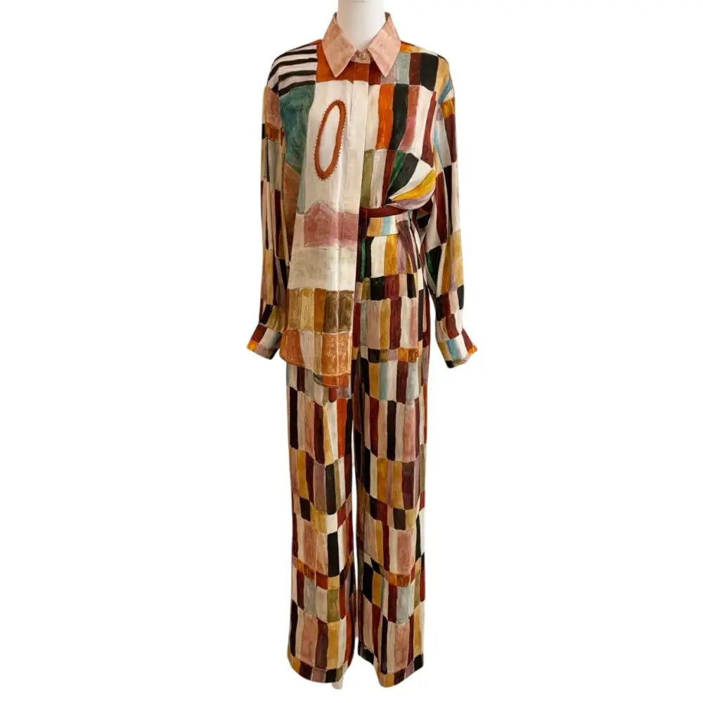 Alemais x LRNCE Marjorelle printed linen and silk shirt - Tops