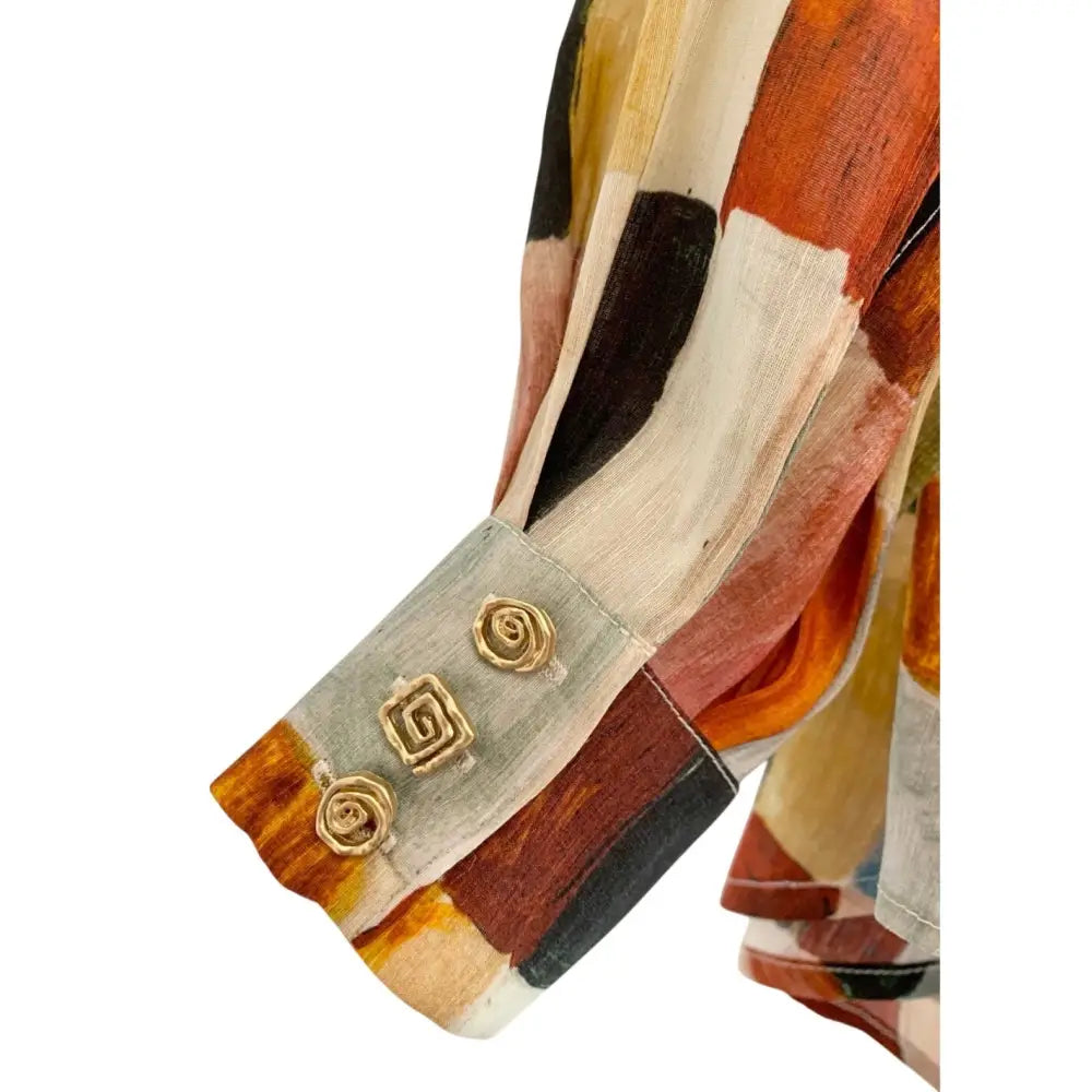 Alemais x LRNCE Marjorelle printed linen and silk shirt - Tops