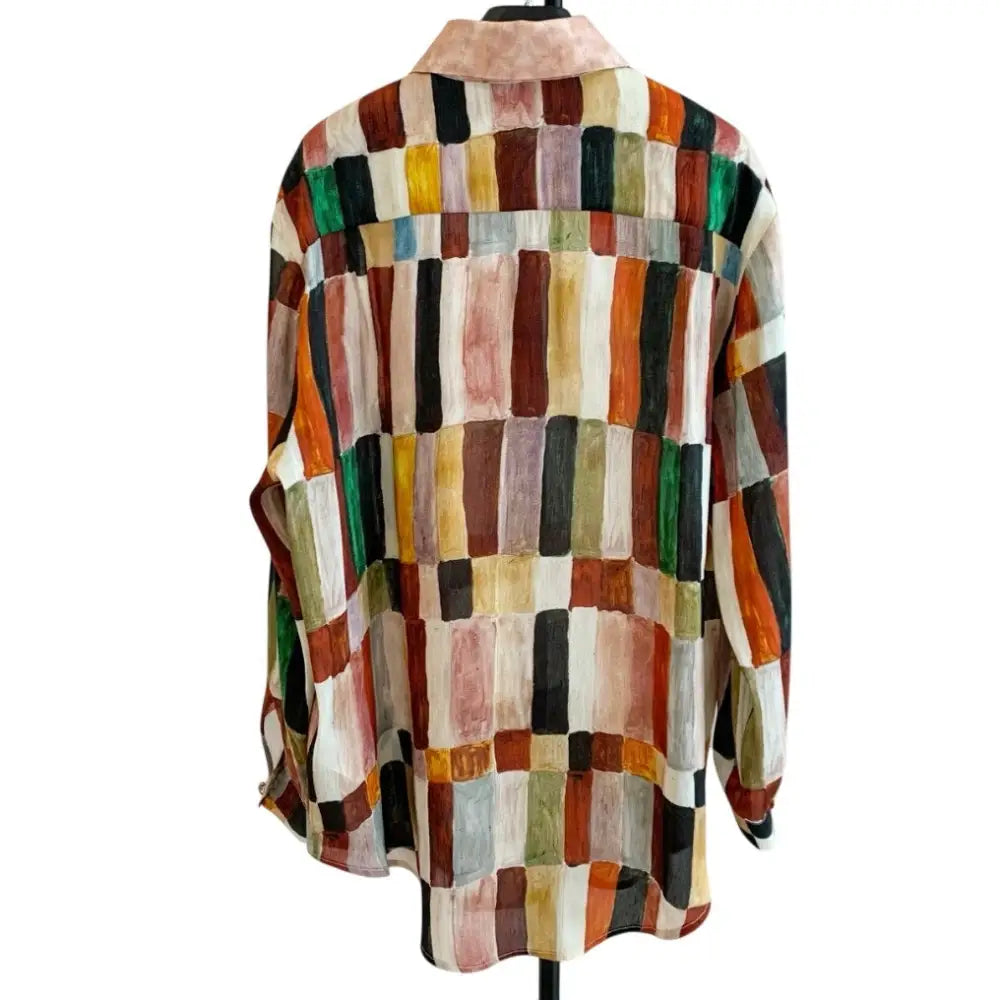 Alemais x LRNCE Marjorelle printed linen and silk shirt - Tops