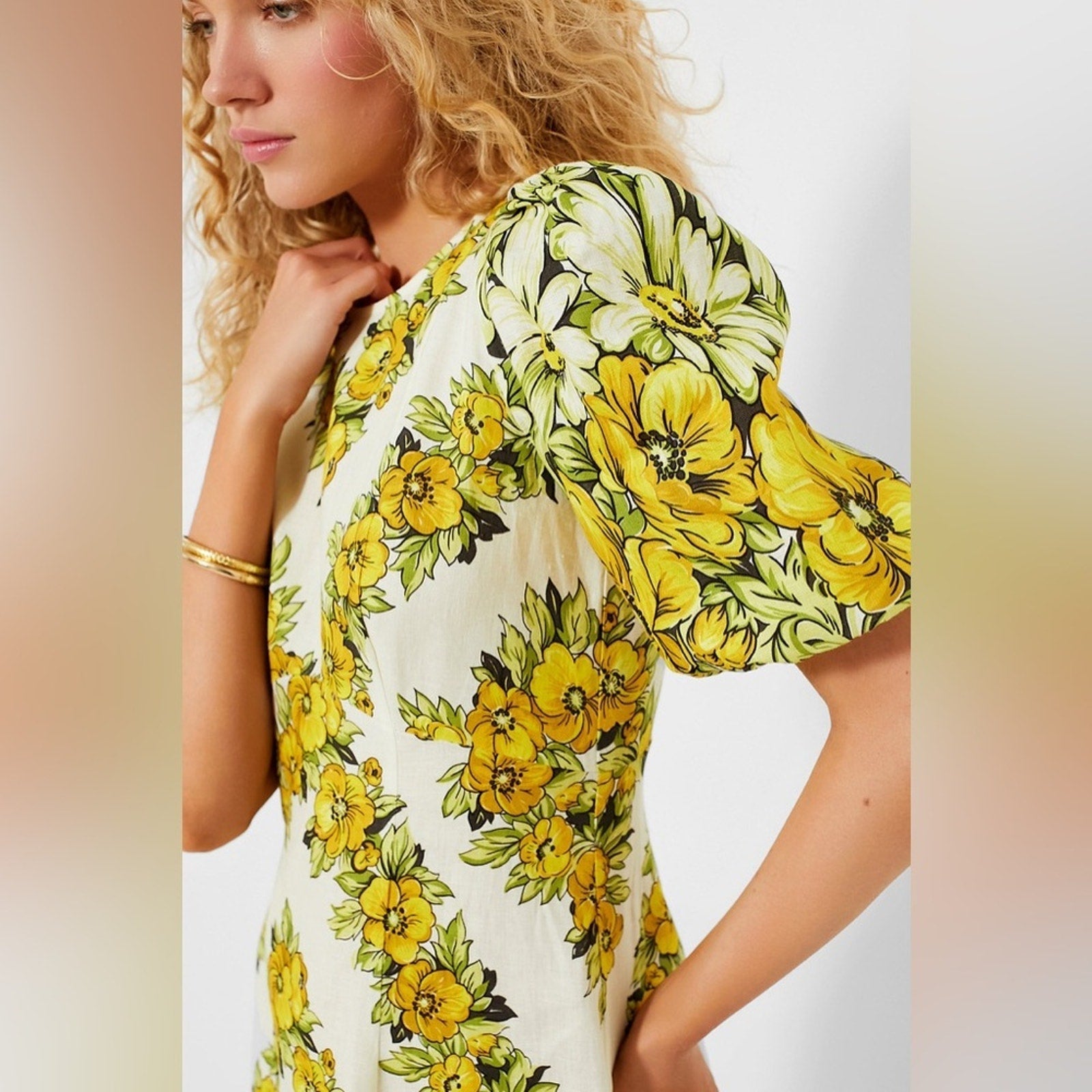 ALEMAIS Yellow Gisela Midi Dress - ALEMAIS Bernardi Collective