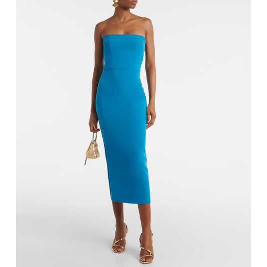 Alex Perry Blue Strapless midi dress - Dress