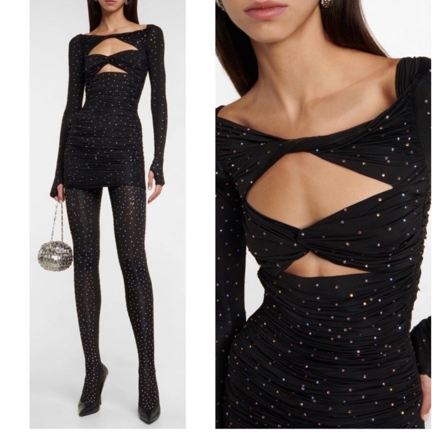 ALEX PERRY Embellished cutout minidress black crystal 6 - Alex Perry Bernardi Collective