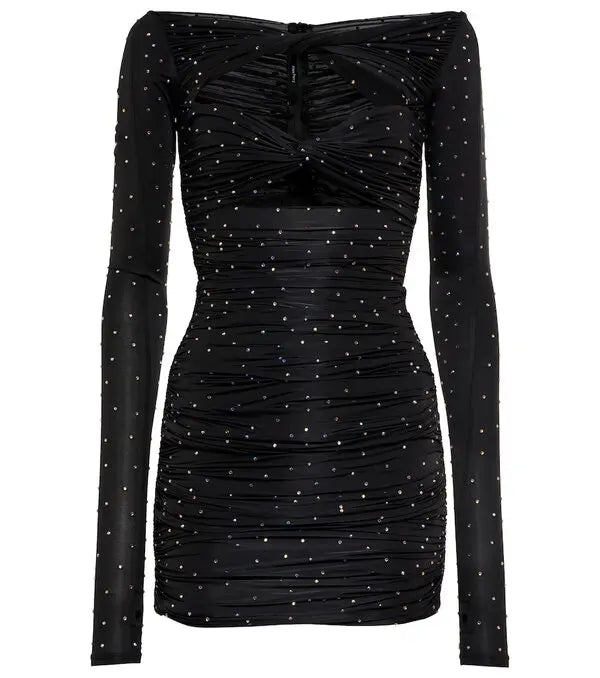 ALEX PERRY Embellished cutout minidress black crystal 6 - Alex Perry Bernardi Collective