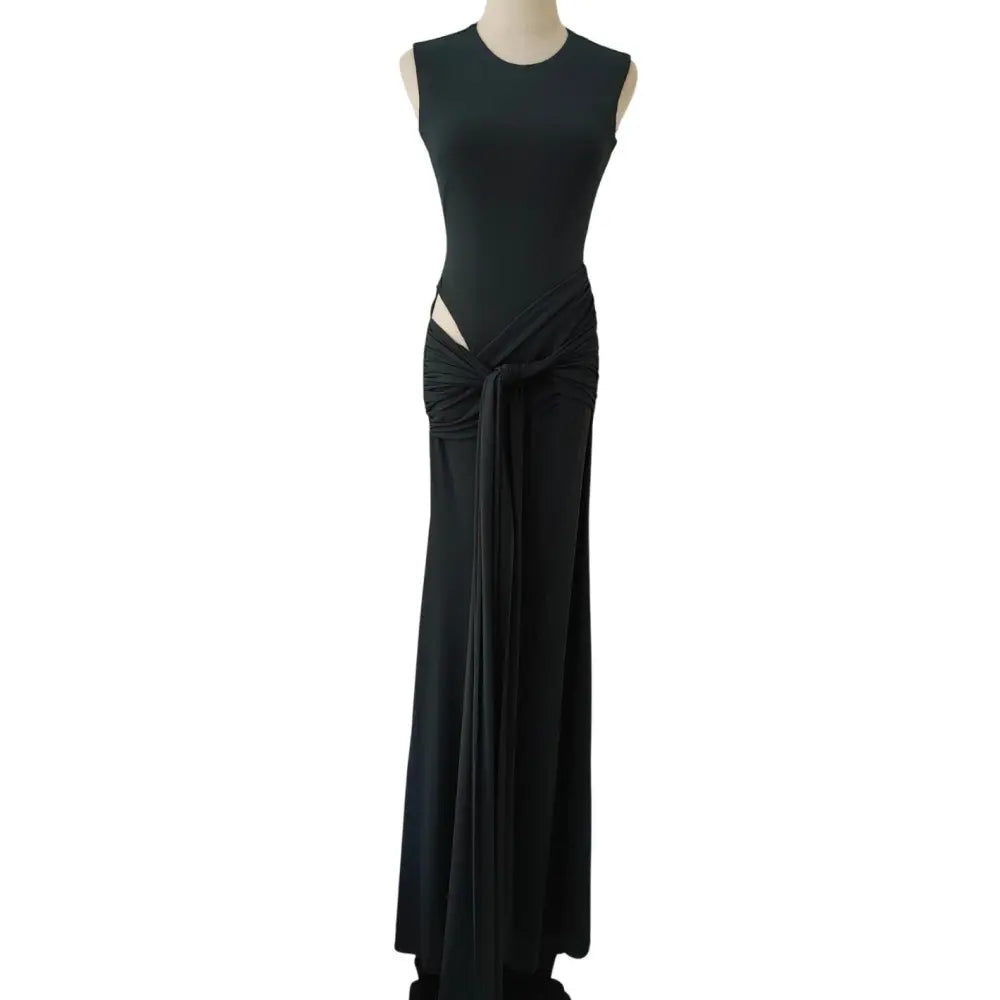 Alex Perry Sleeveless Cut Out Wrap Gown in Crepe Jersey - Dress
