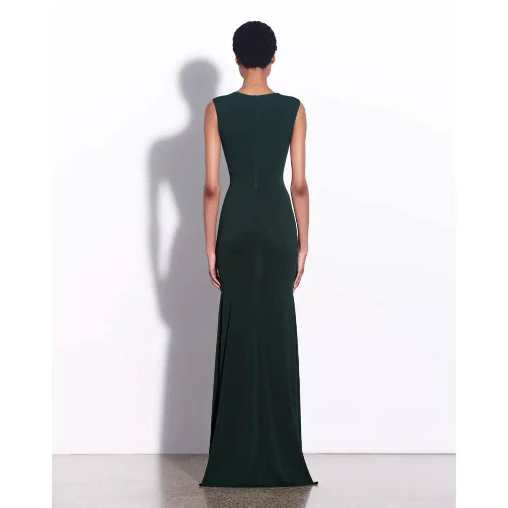 Alex Perry Sleeveless Cut Out Wrap Gown in Crepe Jersey - Dress