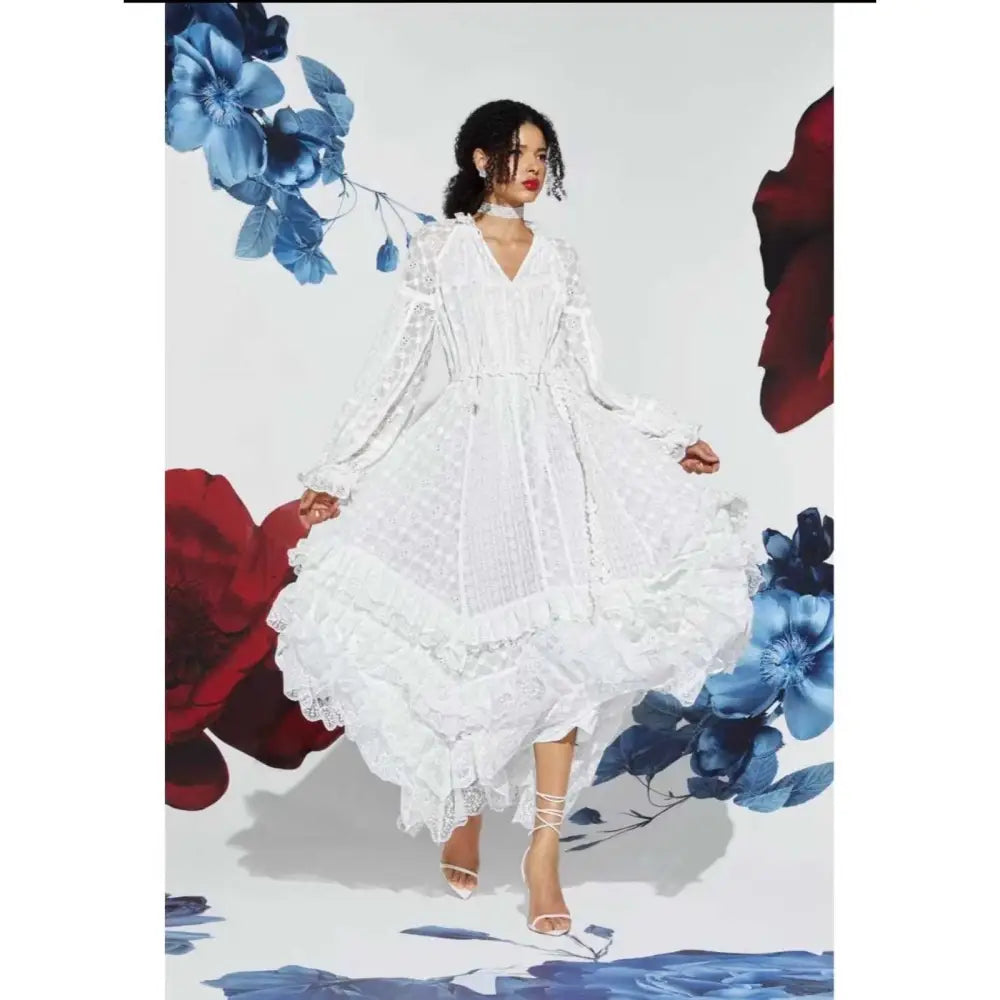 Alice + Olivia ALYCEN EYELET MAXI DRESS